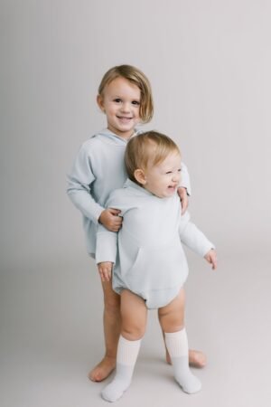 Hooded Bubble Romper - Sea Breeze